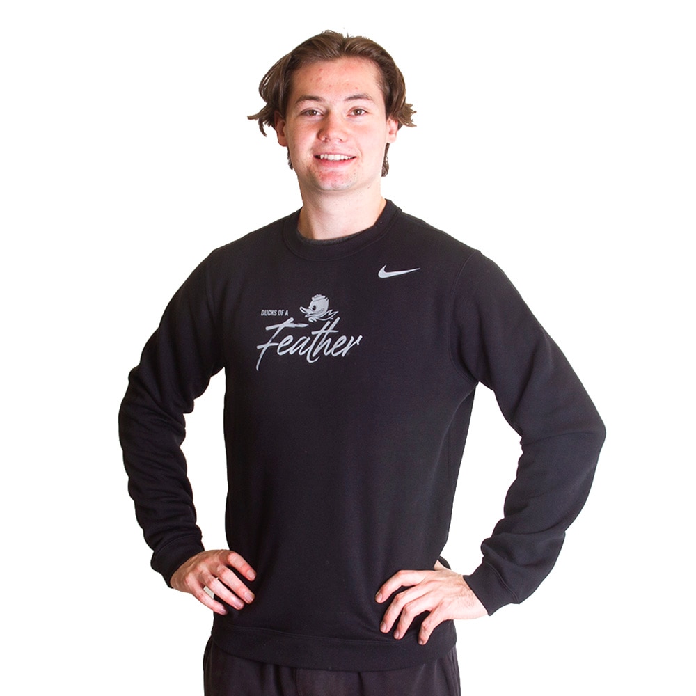 Fighting Duck, Nike, Black, Pullover, Cotton Blend, Men, Unisex, Division Street, Ducks of a Feather, Sweatshirt, 751008